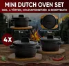 GUSSKÖNIG Dutch Oven Set Mini mit Holz-Untersetzer - 4x Produktbild-Vorschau 2