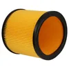 A yellow pleated filter with black rubber edges against a white background. Produktbild-Vorschau