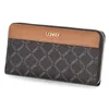 A close-up, angled view of a brown and dark brown L.CREDI wallet. Anteprima dell’immagine prodotto