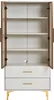 OKWISH Vitrine Avec 2 Portes En Verre, 2 Tiroirs Et LED 16 Voir les images du produit 8
