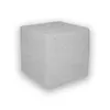 A light gray cube-shaped ottoman is shown against a white background. Produktbild-Vorschau