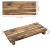 Teakholz Dekotablett rechteckig mit Füßen - 37 x 17 cm - Produktbild-Vorschau 2