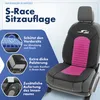 A car seat cover is shown with descriptive text and icons highlighting its features. Produktbild-Vorschau