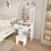 Minimalistische make-up tafel set, wit, met dimbare Productafbeelding-voorbeeld 4