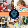 Collage of images showing a family opening a gift, a child sleeping, a dining room, a birthday party, and a 3D soccer ball lamp. Produktbild-Vorschau