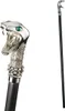 A close-up and full view of a decorative cane with a snake head handle. Anteprima dell’immagine prodotto