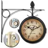Bahnhofsuhr Doppelseitig, Retro Wanduhr, Wandhalterung, für Produktbild-Vorschau 1