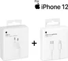 Two white boxes containing Apple charging accessories, with the Apple logo and product details visible. Text indicates compatibility with iPhone 12. Produktbild-Vorschau