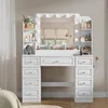 Make-uptafel met spiegel, LED-verlichting, stopcontact, 107 Productafbeelding-voorbeeld 7