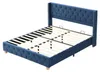 Letto imbottito 160x200 cm, colore blu, con rivestimento in Anteprima dell’immagine prodotto 10