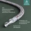 A cutaway view of a flexible hose with descriptive text labels. Produktbild-Vorschau