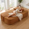 2-in-1 Bouclé Schlafsofa, modulares Bodensofa mit Kissen Produktbild-Vorschau 2