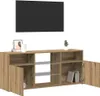 vidaXL TV skrinka s LED osvetlením Artisan dub 120x30x50 cm Náhľad obrázku produktu 4