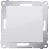 A close-up studio shot of a white light switch cover plate with a metal mounting frame. Anteprima dell’immagine prodotto