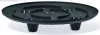 A black plant saucer with feet is shown from a diagonal angle against a white background. Voir les images du produit