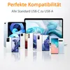 A collection of various electronic devices including a laptop, tablet, and multiple smartphones, all displaying screens with abstract graphics or images. The devices are arranged in a visually appealing manner on a white reflective surface. Produktbild-Vorschau