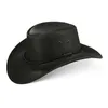 Herren Western Cowboy Rindsleder Hut JERO Größe S Schwarz Produktbild-Vorschau 1