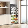 5-stöckiges Display-Regal mit Rollen und 15 Haken, schwarz Náhľad obrázku produktu