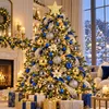 Weihnachtskugeln Blau Gold Grau 108er Set, Christbaumkugeln Produktbild-Vorschau 2