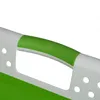 A close-up view of a green and white laundry basket handle. Produktbild-Vorschau