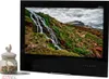 A television displaying a waterfall scene is placed next to a decorative jar. Produktbild-Vorschau