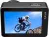 Action camera displaying a mountain biker in mid-air. Voir les images du produit