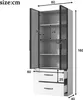 A diagram showing the dimensions of a cabinet. Anteprima dell’immagine prodotto