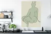 MuchoWow® Poster Frau - Grün - Linienkunst - Abstrakt Produktbild-Vorschau 3