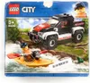 A LEGO City set featuring a truck and a kayak. Produktbild-Vorschau