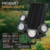 ENOVALITE LED Solar-Gartenstrahler 200 lm warmweiß schwarz Produktbild-Vorschau 2