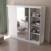 Schwebetürenschrank Kleiderschrank  Schrank 250cm Weiß/Weiß Produktbild-Vorschau 4