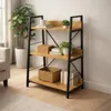Regał loft industrialny 3 półki dąb sękowany czarny metal Podgląd zdjęcia produktu 6
