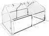 A small, portable greenhouse with a clear plastic cover and a metal frame. Voir les images du produit
