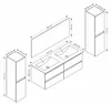 120 cm Badmöbel Set Schwarz Hochglanz Doppel Waschbecken Produktbild-Vorschau 7