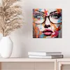 DEQOART Glasbild Echtglas 30x30 cm 'Farbenspiel des Blicks' Produktbild-Vorschau 4