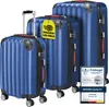 MONZANA® Lot de 3 valises rigides Bleu M/L/XL 4 roues 360° Voir les images du produit 1