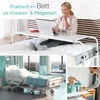 A collage of images showing a woman using a laptop on an overbed table, a hospital bed, and a caregiver assisting an elderly person. The collage highlights the versatility of the overbed table for use in healthcare and home settings. Anteprima dell’immagine prodotto