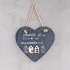 Wandbild Schieferherz 15x15cm Zuhause Willkommen Türschild Produktbild-Vorschau 6