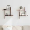 vidaXL Półki ścienne 2 szt. Brązowy dąb 50x12x50 cm Podgląd zdjęcia produktu 3