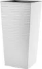 A tall, white, textured planter pot. Náhled obrázku produktu