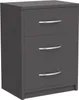 Nachttisch Graphit Schlichter Nachtschrank mit 3 Schubladen Produktbild-Vorschau 1