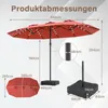 Parasol double COSTWAY 450 x 260 cm, parasol de jardin avec Voir les images du produit 3