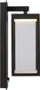 A black outdoor wall light with a rectangular frosted glass panel and a motion sensor. Podgląd zdjęcia produktu