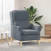vidaXL Poltrona in velluto grigio scuro Anteprima dell’immagine prodotto 2