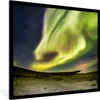 MuchoWow® Gerahmtes Poster Nordlichter - Island - Orange - Produktbild-Vorschau 1