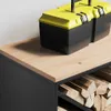 vidaXL Porta legna con piano in legno nero 100,5x35,5x40 cm Anteprima dell’immagine prodotto 4