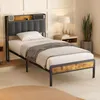 A bedroom scene with a single bed, nightstand, and plant. Náhľad obrázku produktu