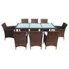 set da pranzo da giardino 9 pezzi con cuscini in poly Anteprima dell’immagine prodotto 3