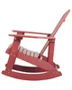 BELIANI Garten Schaukelstuhl Rot Kunstholz Breite Armlehnen Produktbild-Vorschau 4