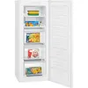 An open upright freezer with several food items inside. Produktbild-Vorschau